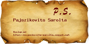 Pajszikovits Sarolta névjegykártya